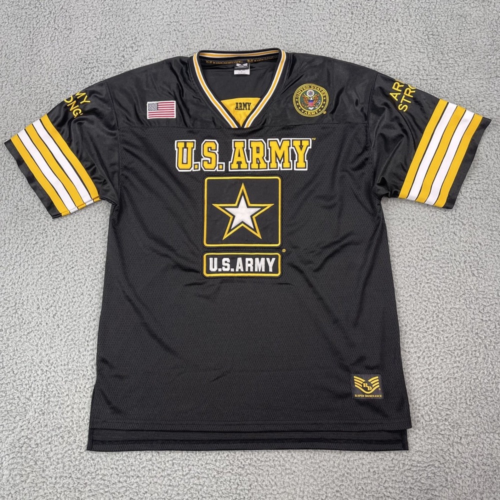 US Army Football Jersey Mens Large Rapid Dominance Military Black Army Strong